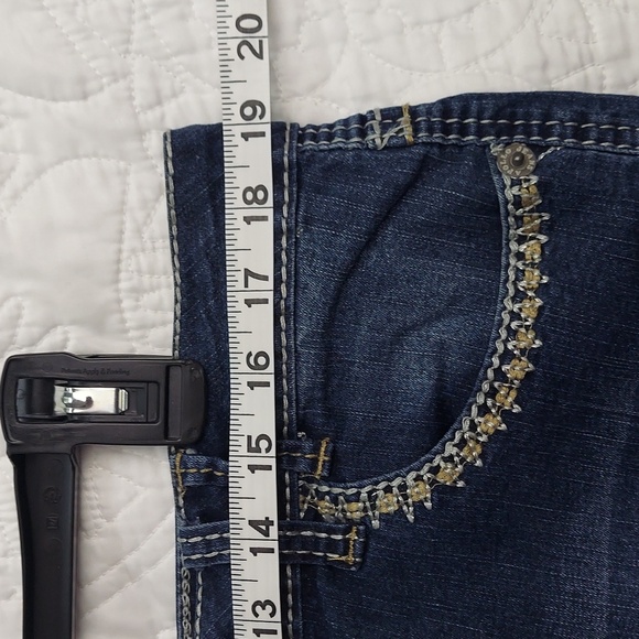 • Appollo Jeans Blue Cropped Capri Jeans with Stretch, Size 17/18, Like New - Picture 6 of 8